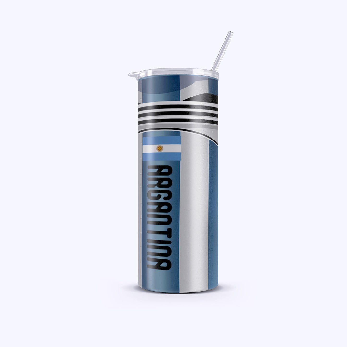Tumbler with Argentina design on a white background