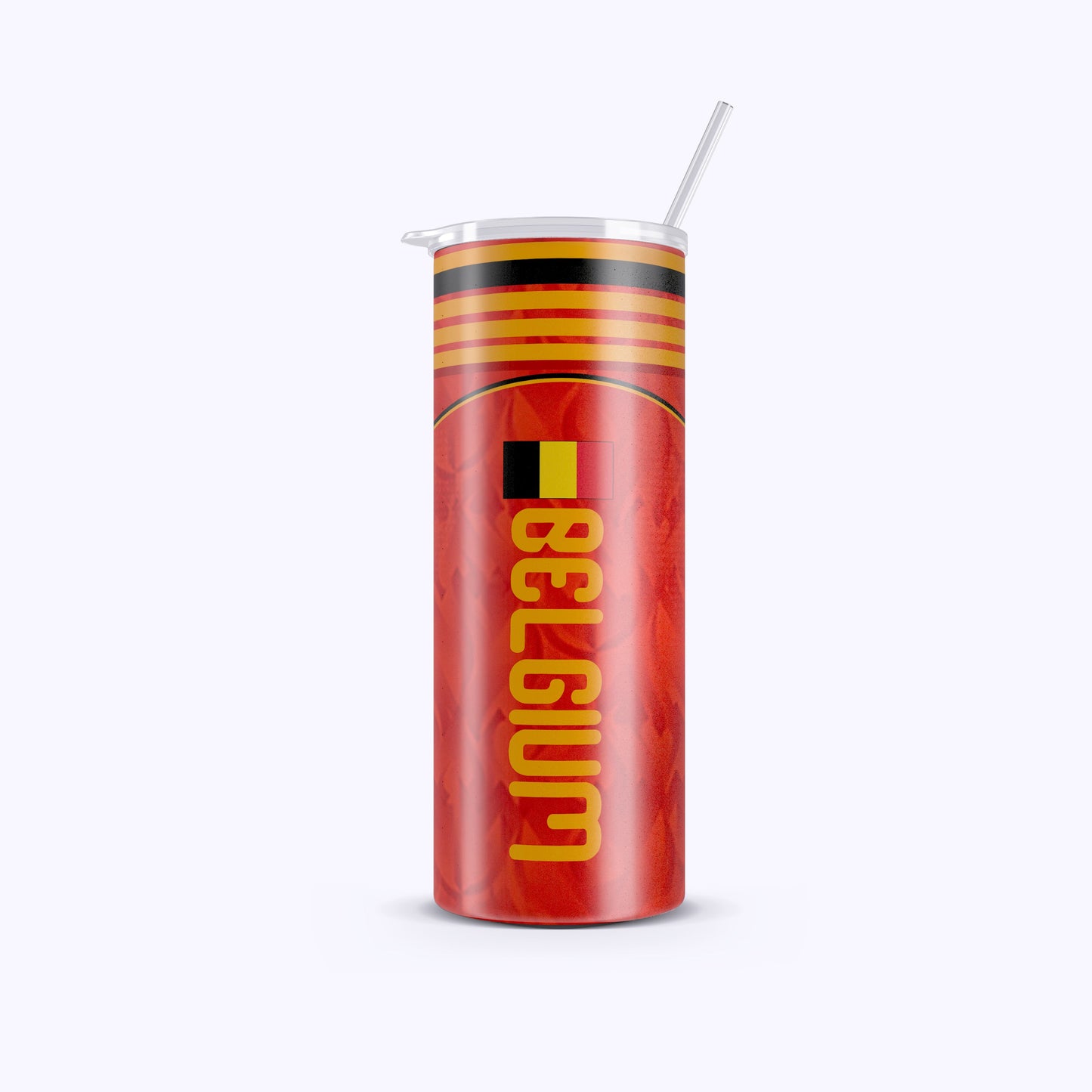 Tumbler with Belgium design on a white background