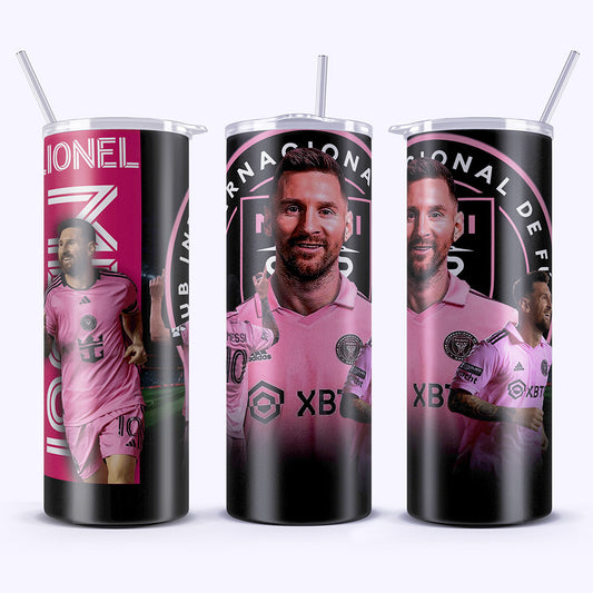 Inter Miami Messi 20oz Tumbler – Stainless Steel, Insulated, With Straw