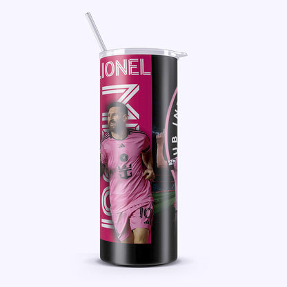 Inter Miami Messi 20oz Tumbler – Stainless Steel, Insulated, With Straw