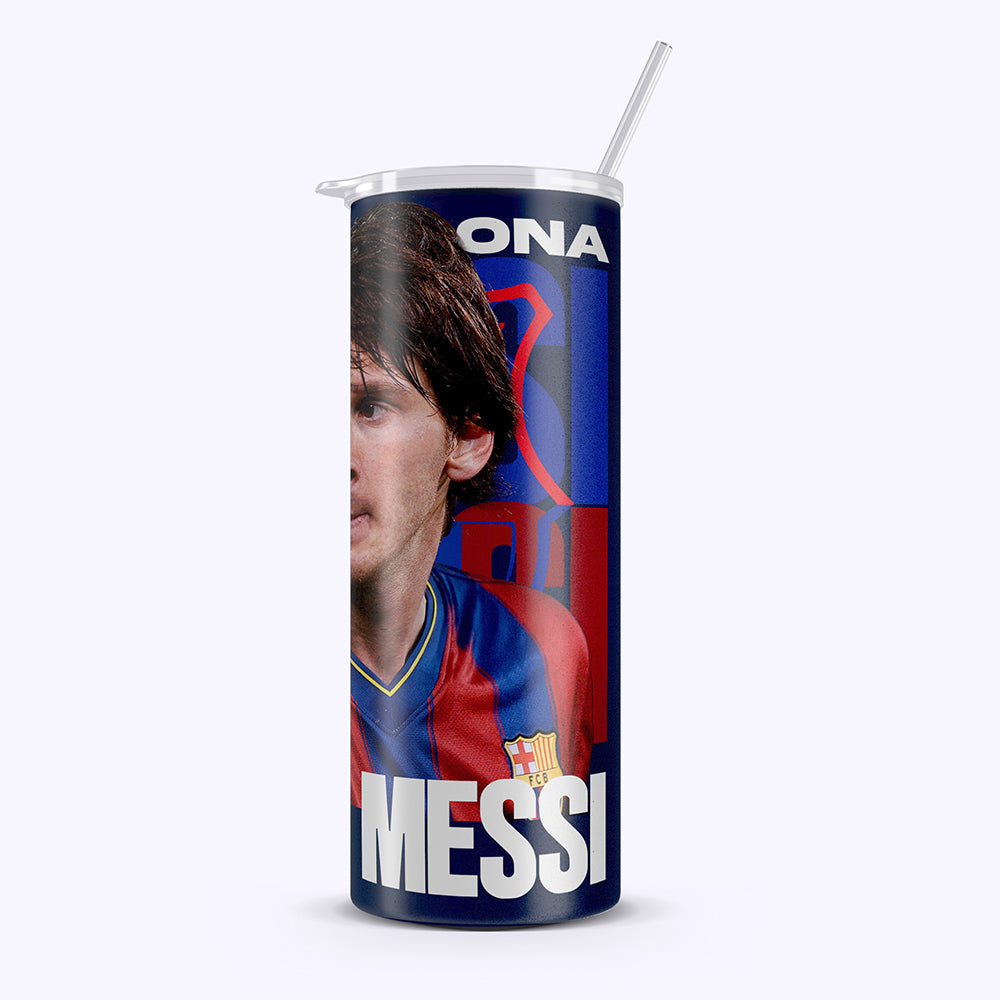 Messi Bold 20oz Tumbler – Stainless Steel, Insulated, With Straw