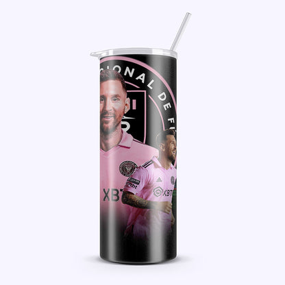 Inter Miami Messi 20oz Tumbler – Stainless Steel, Insulated, With Straw