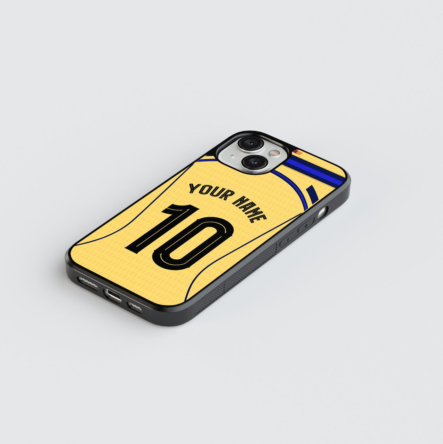 Red mug designed like a Belgium national team jersey on a beige background