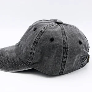 Black baseball cap on a white background