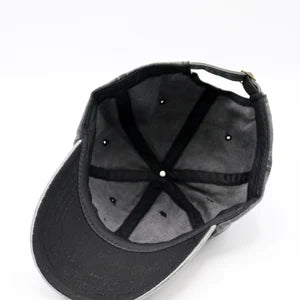 Black cap with a star pattern on a white background