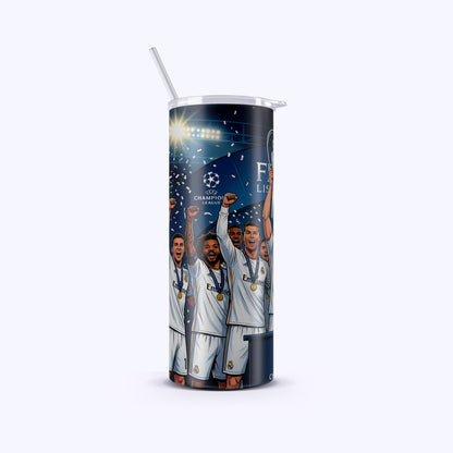 Tumbler with sports team design on a white background