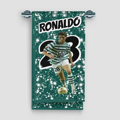 Futuristic robot with a sleek design and metallic finish on a gray background