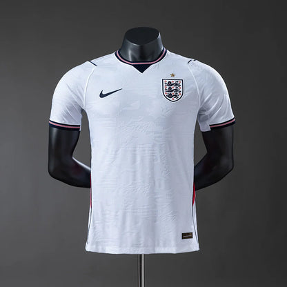 White sports jersey with Nike logo on a mannequin against a gray background