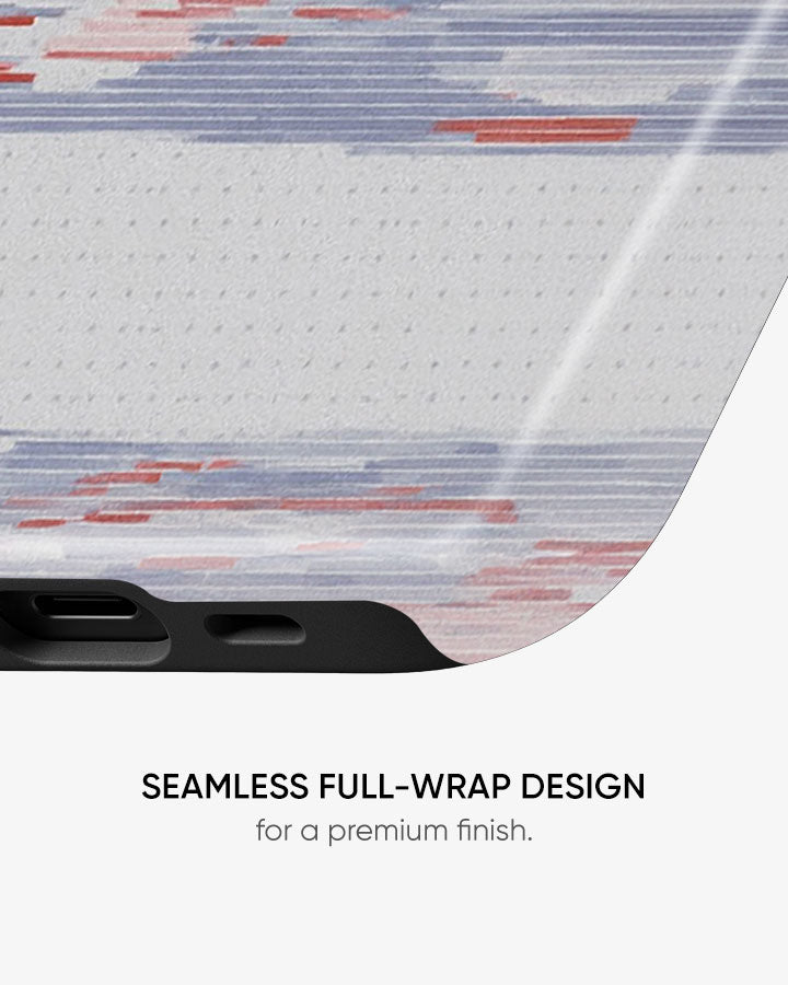 Phone case with a seamless full-wrap design on a white background