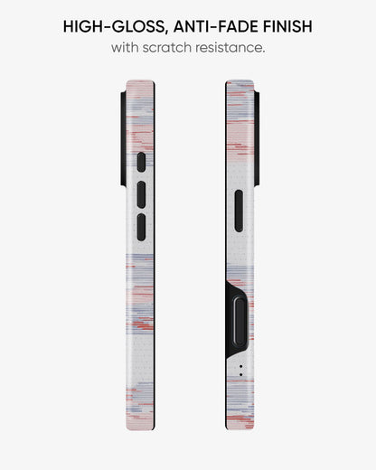 Phone case with high-gloss, anti-fade finish and scratch resistance on a white background