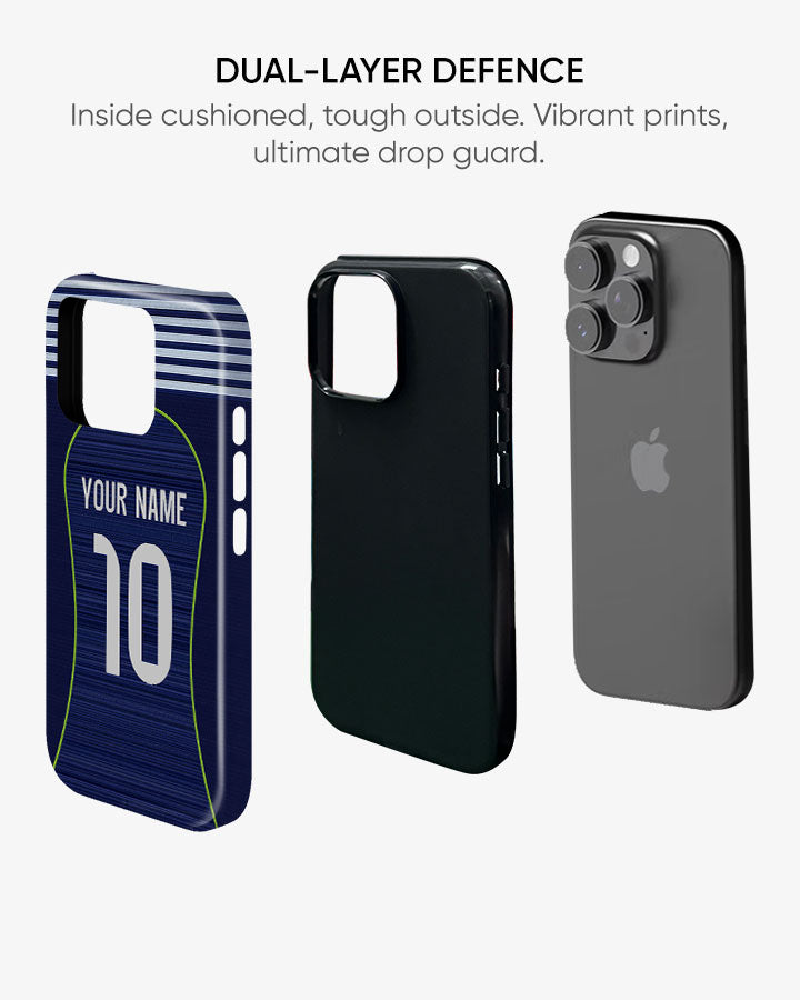Phone case with dual-layer defense feature on a white background