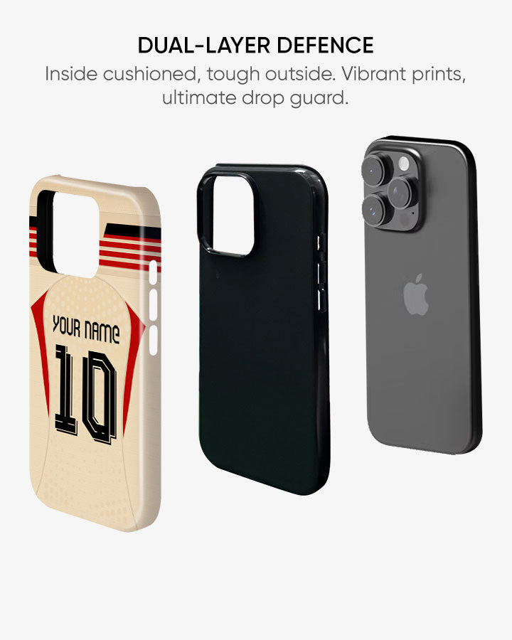 Phone case with dual-layer defense feature on a white background