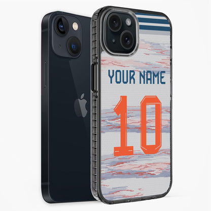 Phone case with 'Your Name' and number '10' design on a white background
