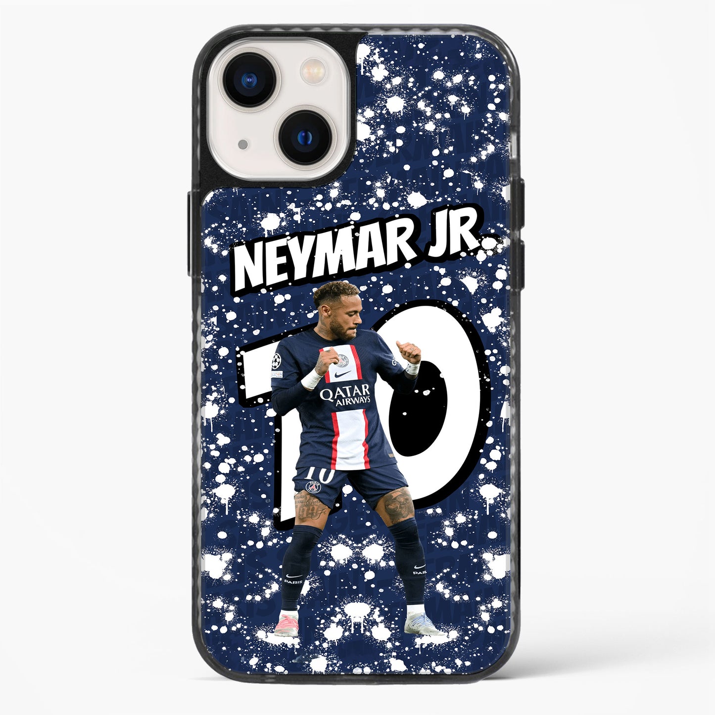 Phone case with Neymar Jr. design on a blue background