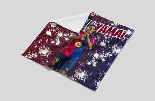 Product packaging with a sports player and brand name on a gray background