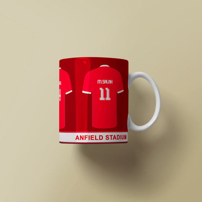 Phone case with customizable name and number design on a gray background