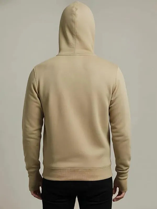 Beige hoodie on a plain background