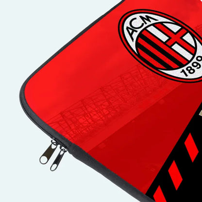 Red pouch with AC Milan logo on a light gray background