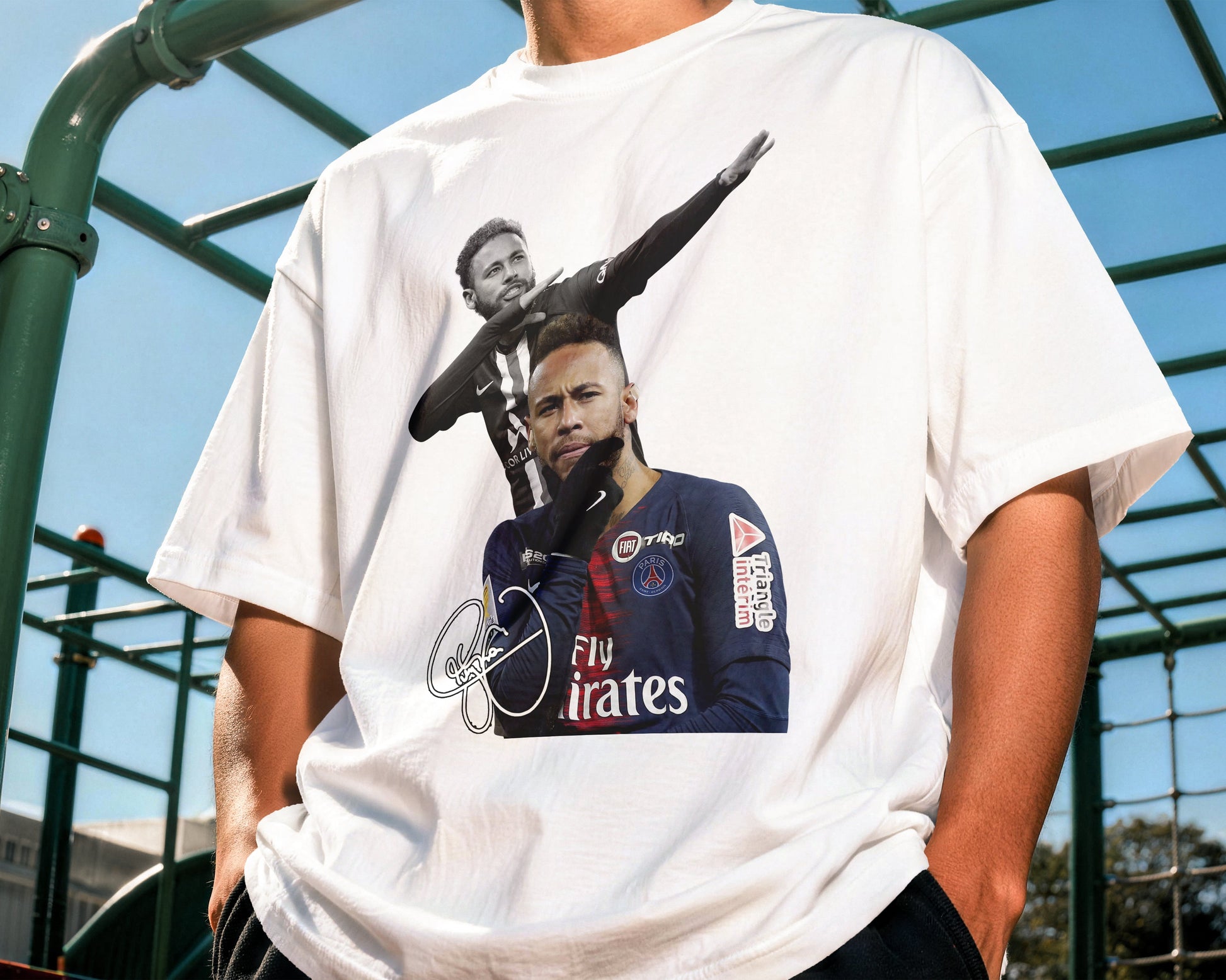 neymar jr noir signature oversized football t shirt