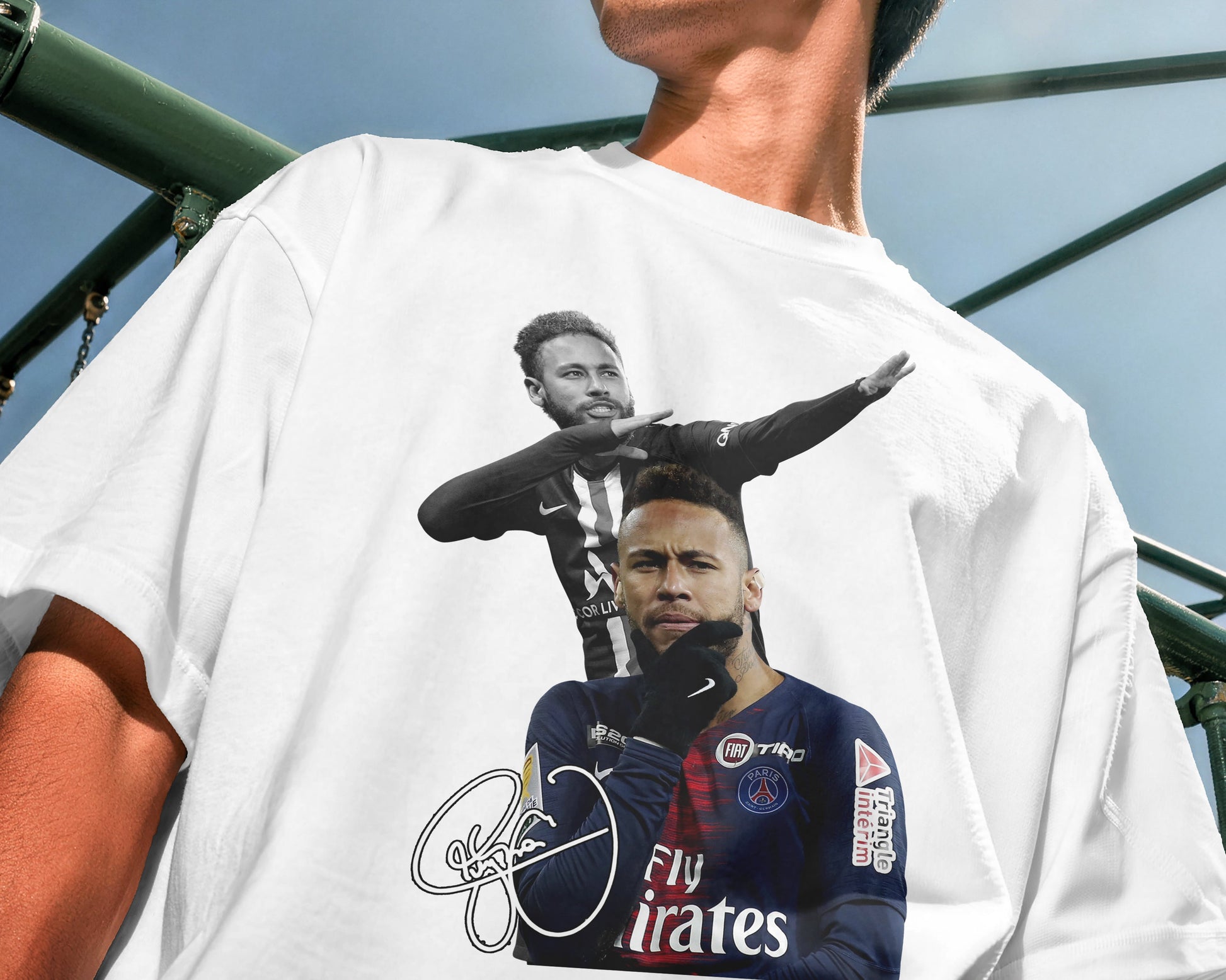 neymar jr noir signature oversized football t shirt
