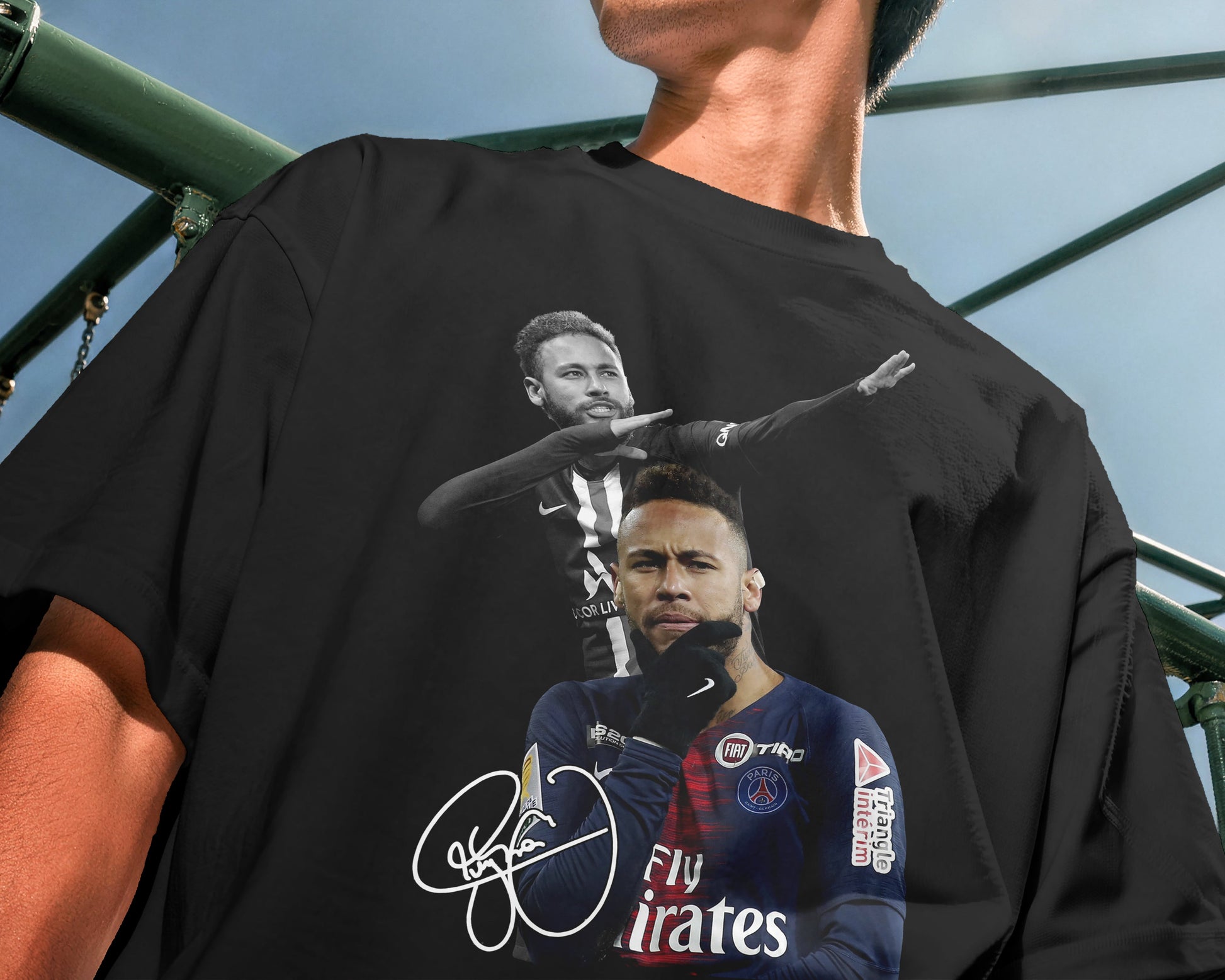 neymar brazil football graphic tee