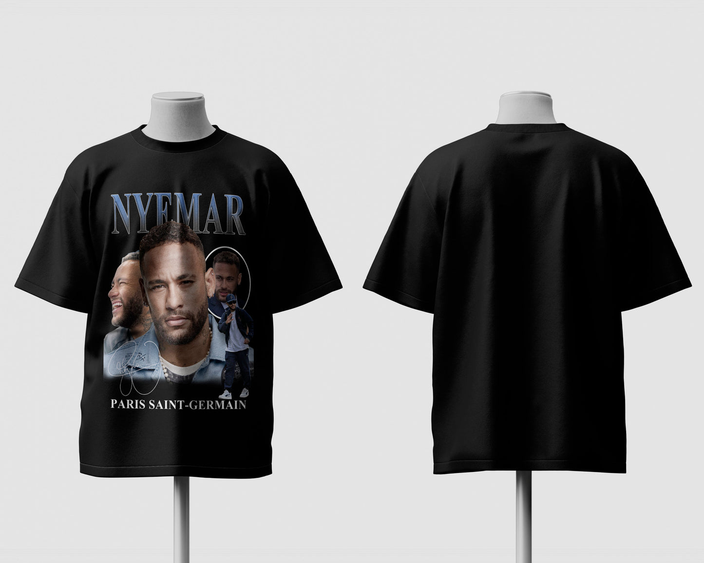 neymar football fan oversized graphic tee