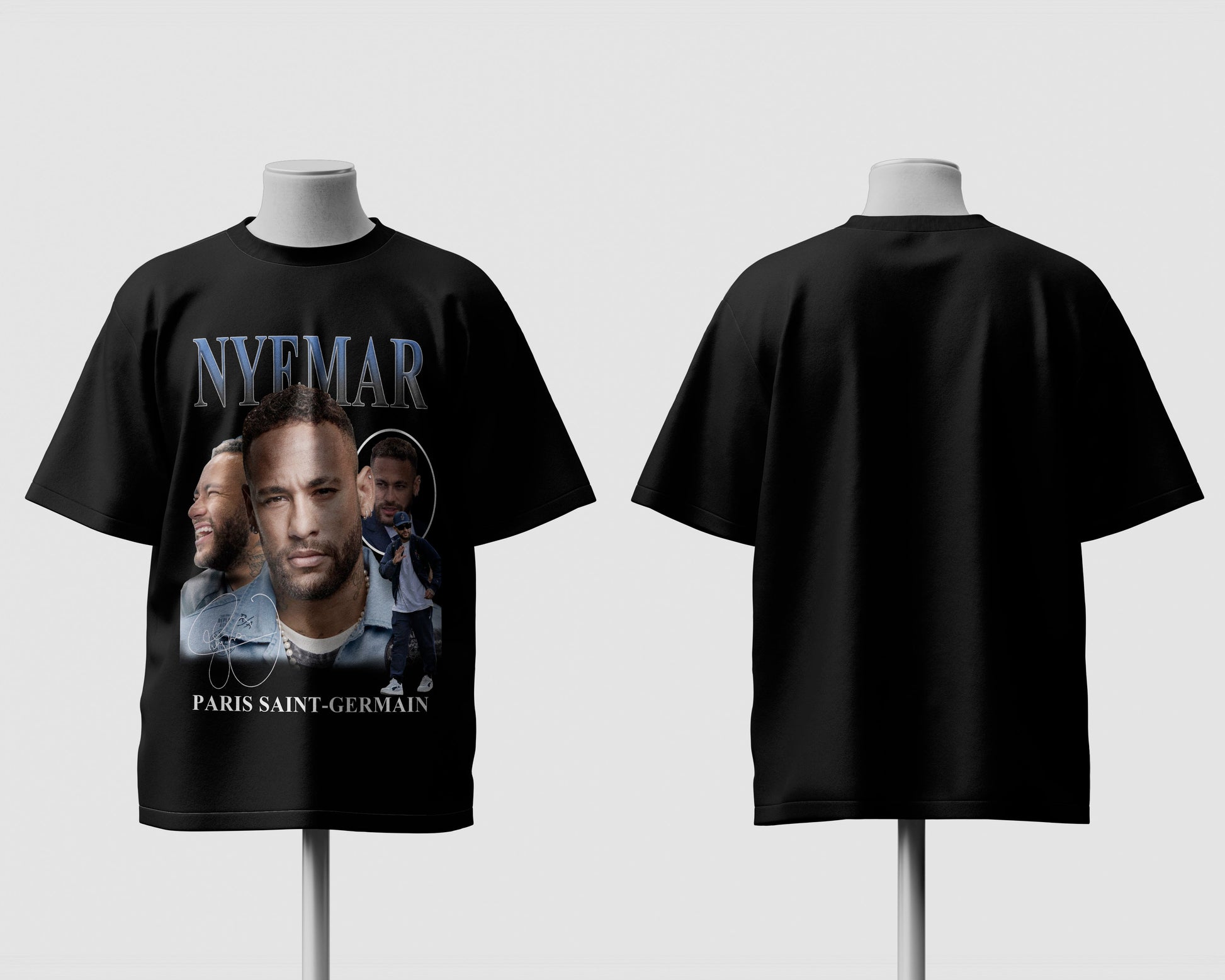 neymar football fan oversized graphic tee