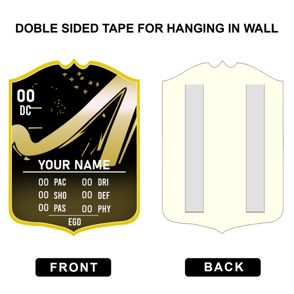 Double-sided tape for hanging in wall with front and back views on a white background