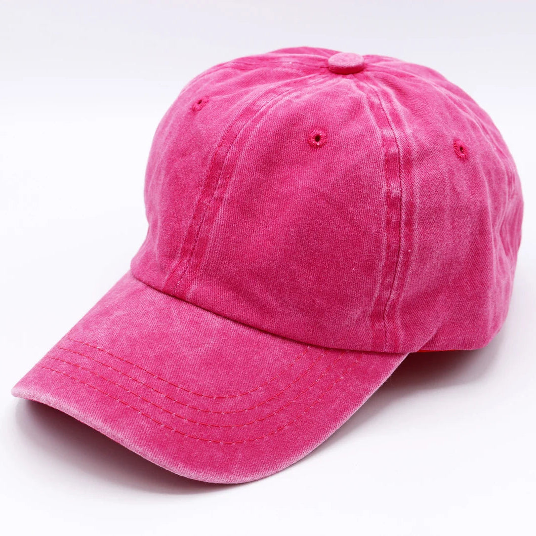 Pink baseball cap on a white background