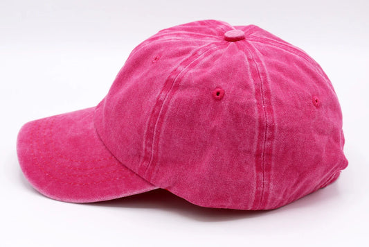 Pink baseball cap on a white background