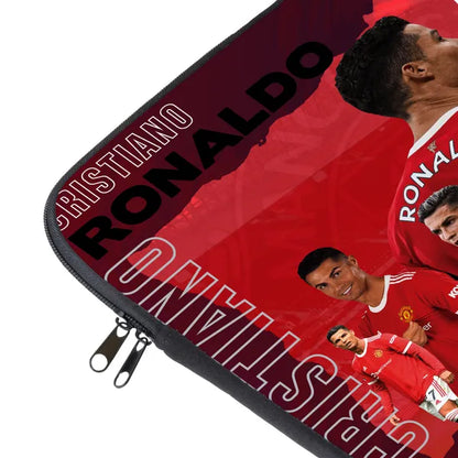 Product with Cristiano Ronaldo branding and images on a red background