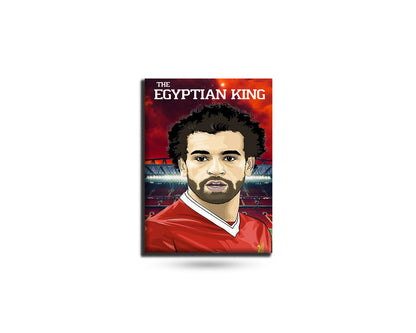 Fridge magnet with a portrait of a football player in a red jersey and text 'The Egyptian King' on a white background.