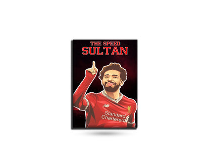 Fridge magnet with a soccer player in a red jersey and text 'The Speed Sultan' on a white background