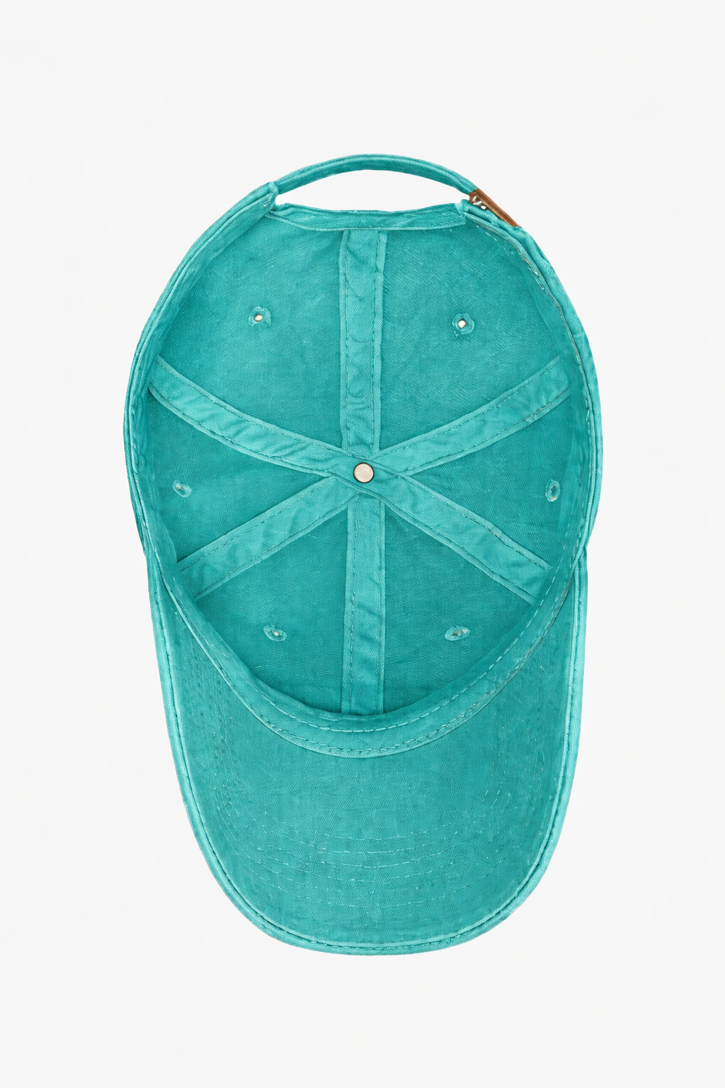 Teal baseball cap on a white background