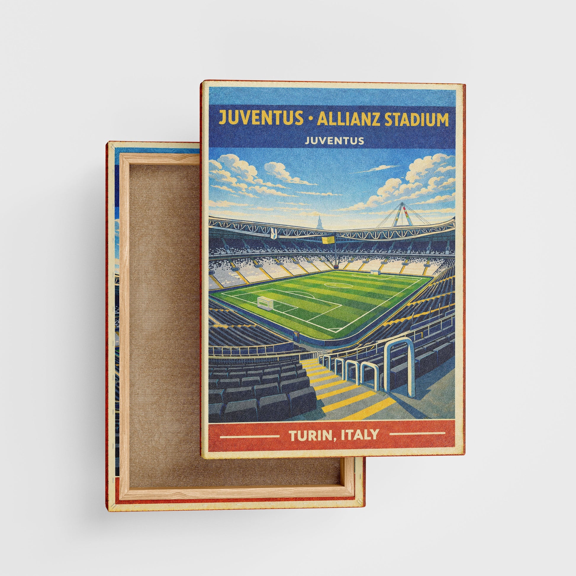 Stadium poster of Juventus Allianz Stadium on a white background