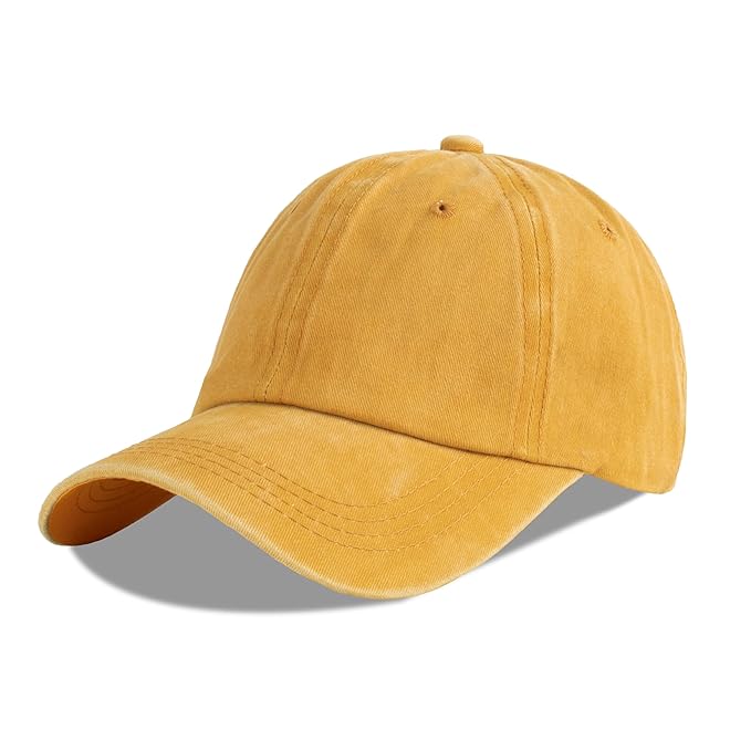 Yellow baseball cap on a white background