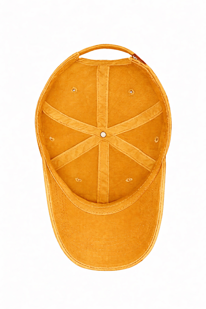 Yellow baseball cap on a white background