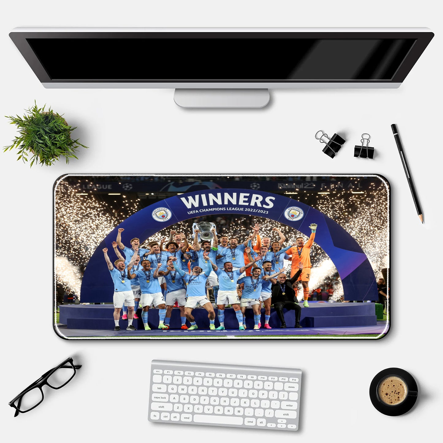 Man City Champions 22/23 Career Teams Desk-Mat