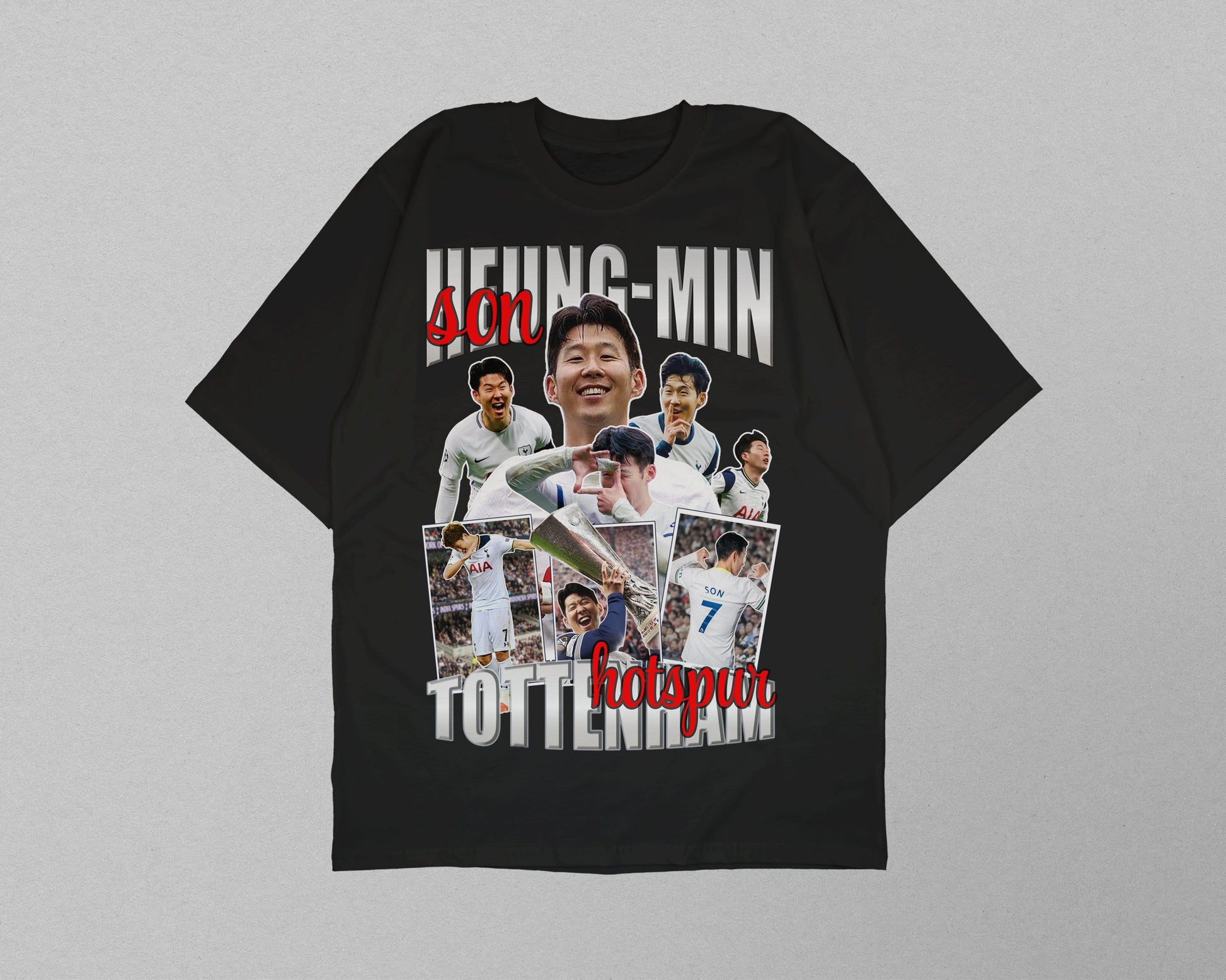 Son Heung-Min Tottenham Legacy Tee front view graphic football collage shirt