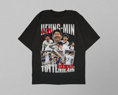 Son Heung-Min Tottenham Legacy Tee front view graphic football collage shirt