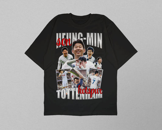 Son Heung-Min Tottenham Legacy Tee front view graphic football collage shirt