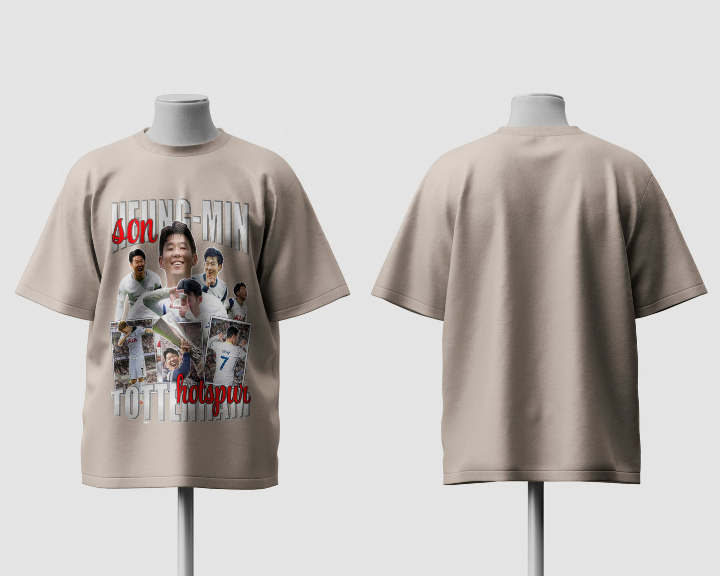 Beige Son Heung-Min Tottenham Legacy Tee Spurs graphic football shirt