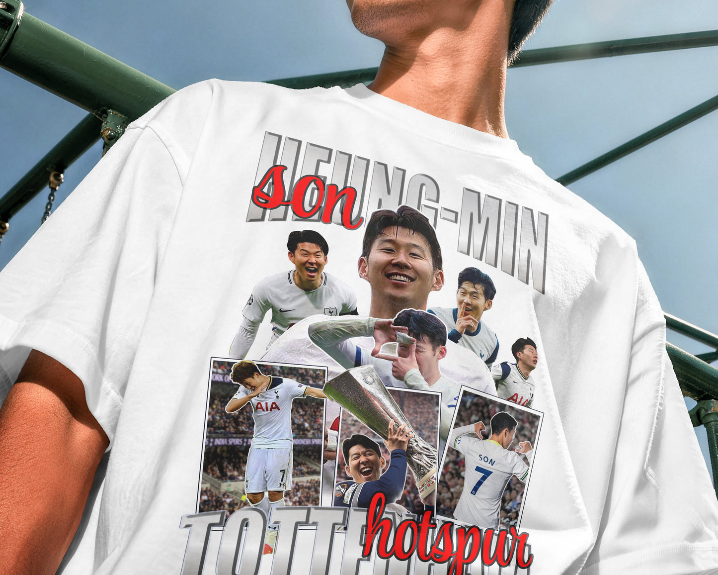 Cotton fabric detail of Son Heung-Min Tottenham Legacy Tee football fan shirt