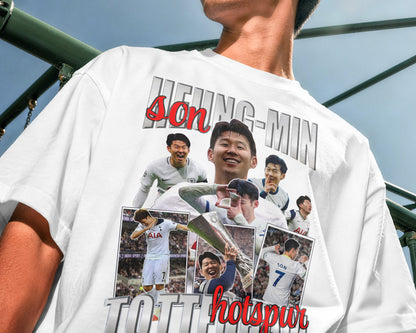Cotton fabric detail of Son Heung-Min Tottenham Legacy Tee football fan shirt