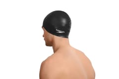 Speedo Silicon Flat Swimcap (Black)