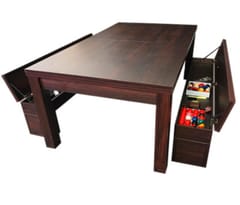 KD 7 FT Billiards and Dining Table with Container Benches