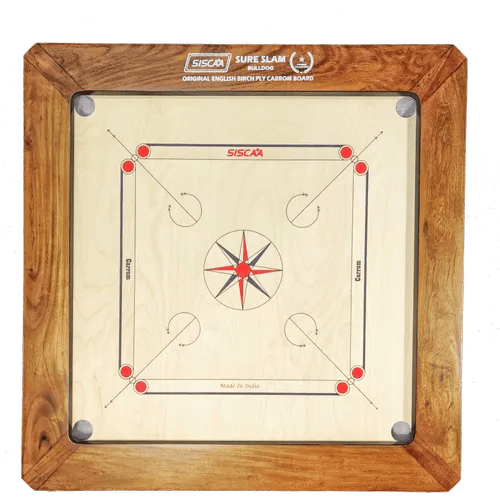 SISCAA Carrom Board Sure SLAM Bulldog Indoor Board Game Approved by Carrom Federation of India & Maharashtra Carrom Association