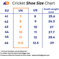 KD Cricket Shoes Bowling Spike with Rubber Cleats Field Shoe with Responsive Insole Cushioning System (Black Orange)