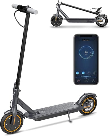 KNK Electric Scooter, Up to 19 Miles Range, 19 Mph Folding Commute Electric Scooter for Adults with 8.5" Solid Tires, Dual Braking System and App Control , Electric Kick Scooter