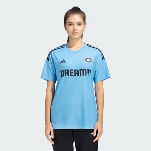 Adidas Women India Cricket Training Jersey Light Blue